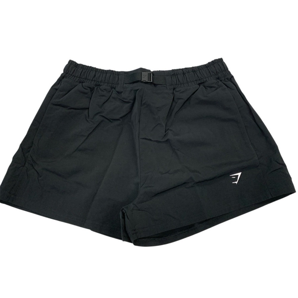 Gymshark Women's Regular Fit Buckle Waisted Shorts CA4 Black Size Medium  NWT